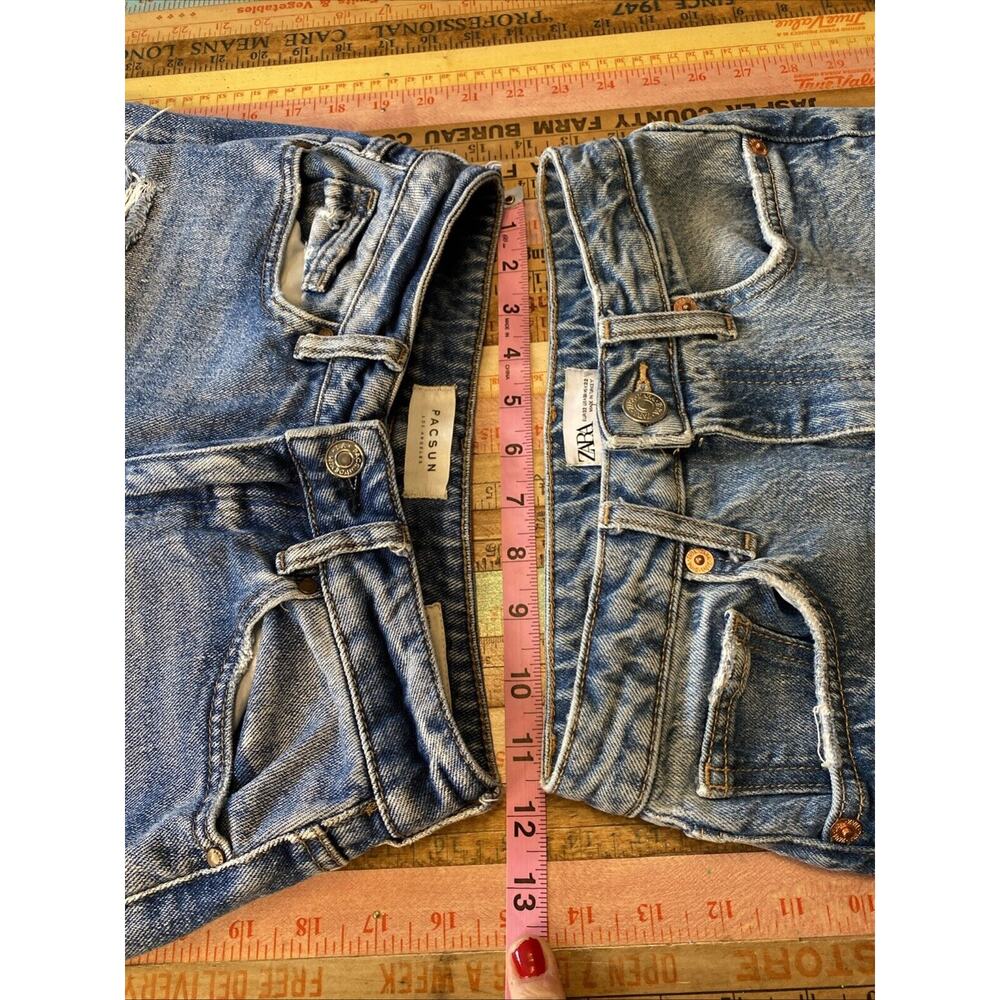 ZARA Pac Sun Women's 24 00 High Rise Jegging Distressed Lot of 2 Jeans Denim - Picture 6 of 14